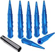 20pc spike lug nut 9/16-18 blue 4 logo