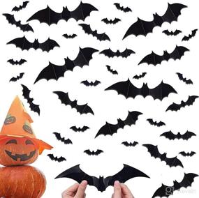 img 4 attached to Halloween Decoration Realistic Stickers Hallowmas Home Decor good in Window Treatments