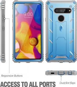 img 3 attached to Protect Your LG V40 With Poetic Revolution Series Case- Rugged, Dual-Layer And Shockproof In Blue With Added Kickstand And Built-In-Screen Protector
