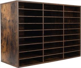 img 4 attached to 27 Slot Wood Adjustable Literature Organizer: Perfect For Home, Office & School Storage!