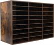 27 slot wood adjustable literature organizer: perfect for home, office & school storage! logo