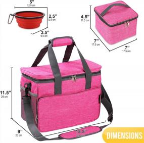 img 3 attached to Heather Pink KOPEKS Cat And Dog Travel Bag - 2 Food Carriers, 2 Bowls, Place Mat Included - Airline Approved