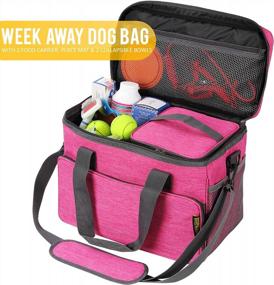 img 1 attached to Heather Pink KOPEKS Cat And Dog Travel Bag - 2 Food Carriers, 2 Bowls, Place Mat Included - Airline Approved