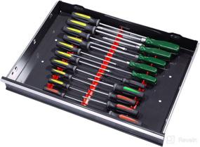 img 1 attached to Ernst Manufacturing 6010T-Red Screwdriver Rail Set with Tape - 20 Tool Kit in Vibrant Red