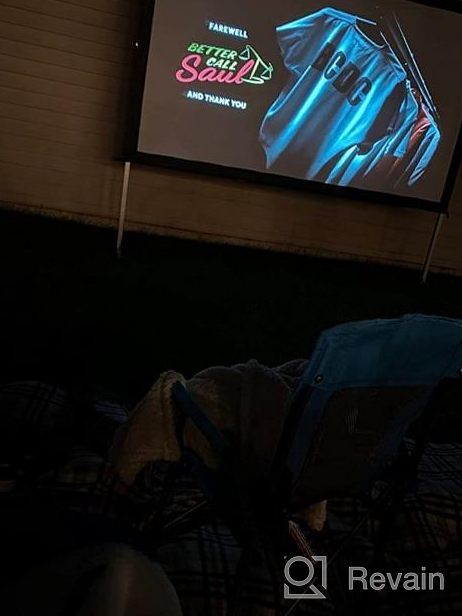 img 1 attached to JWSIT 120 Inch Outdoor Movie Screen - Upgraded 3 Layer PVC 16:9 Projector Screen With Stand And Carrying Bag For Home Backyard Rear Projection review by Kevin Swier