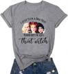 hocus pocus sanderson sisters women's funny halloween t-shirt - short sleeve graphic tee with classic movie theme logo