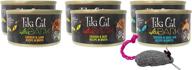 🌙 tiki cat after dark grain-free wet cat food variety pack - 6 cans with toy bundle - includes 2 each: chicken lamb, chicken beef, chicken quail - 2.8 ounces logo