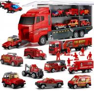 19 pcs fire truck toy set - mini die-cast fire engine & rescue vehicle for kids birthday christmas party favors логотип