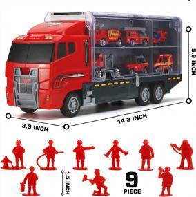 img 3 attached to 19 Pcs Fire Truck Toy Set - Mini Die-Cast Fire Engine & Rescue Vehicle For Kids Birthday Christmas Party Favors