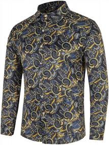 img 3 attached to Poriff Men'S Retro Paisley Floral Print Button-Down: A Casual Classic