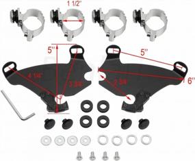 img 2 attached to Harley Sportster 1988-2016 XL 1200 883 Seventy Two Gloss Black Quarter Обтекатель фар с 39-миллиметровым креплением триггерного замка и дымовым ветровым стеклом