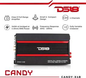 img 3 attached to DS18 CANDY-X4B Amplifier in Black - Class D, 4 Channels, 1600 Watts Max, Digital, 2/4 Ohm - Compact Mini Ampflier for Car Audio System