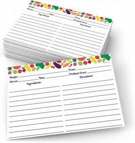 img 4 attached to 321Done Recipe Cards Fruit And Vegetable (Set Of 50) 4" X 6" - Thick Double Sided Premium Card Stock - Made In USA - Fruits And Vegetables
