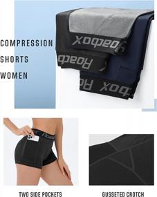 img 1 attached to Women'S Roadbox Compression Volleyball Shorts With Pockets - Cool Dry For Running, Workout, Yoga, Cycling, Swimming And Dance