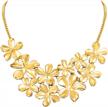 famarine gold flower bib necklace: stylish choker statement floral collar short necklace for women's holiday look logo