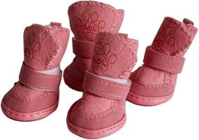 img 4 attached to Stay Pawsitive in Winter: Asobilor Dog 🐾 Shoes Booties for Comfy, Warm, and Slip-Proof Snow Walks!