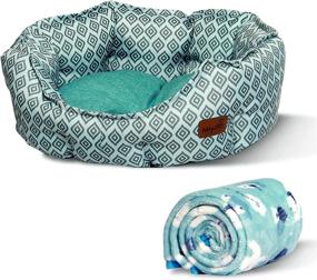 img 4 attached to 🐱 Non-Sticky Hair Cat Bed and Dog Beds for Small Dogs - Easy Clean, Includes Free Soft Flannel Blanket - Suitable for Indoor Cats and Puppies - Non-Slip Bottom - Cozy Teddy Design for Winter and Summer Sleeping - Pet Furniture