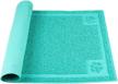 flexible and easy-to-clean pet feeding mat for dogs and cats - large 24"x16" non-slip waterproof mat in green by darkyazi logo