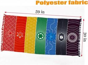 img 3 attached to 59In Thin Polyester Chakra Meditation Mat Yoga Rug Beach Sunscreen Shawl Reiki Wall Decor Boho Pilates