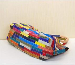 img 1 attached to Яркие сумки через плечо с многоцветным пэчворком и кошельки от Segater: модные сумки хобо для женщин