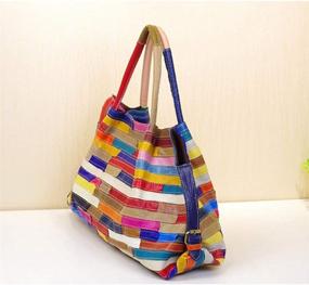 img 2 attached to Яркие сумки через плечо с многоцветным пэчворком и кошельки от Segater: модные сумки хобо для женщин