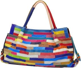img 3 attached to Яркие сумки через плечо с многоцветным пэчворком и кошельки от Segater: модные сумки хобо для женщин
