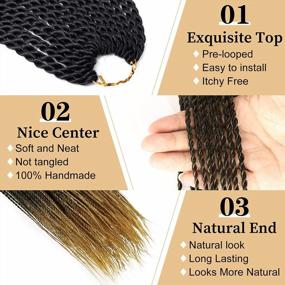 img 2 attached to 18 Inch Senegalese Twist Crochet Hair: 8 Packs Of 35 Stands/Pack For Black Women With Small Crochet Braids, Hot Water Setting, And Natural Ends - Perfect Crochet Braiding Hair For Stunning Looks!