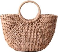straw bags hand woven handle summer women's handbags & wallets ~ hobo bags logo