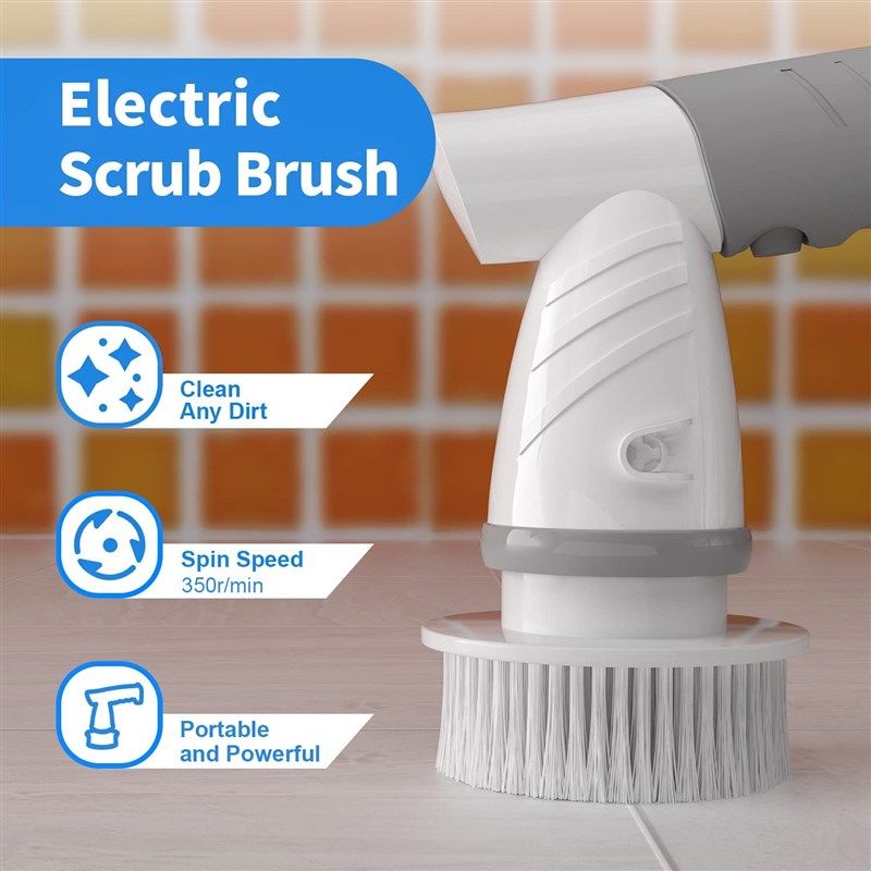 vuitte upgraded electric spin scrubber, cordless cleaning brush