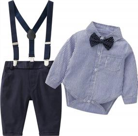 img 4 attached to Gentleman Outfits Set For Baby Boys With Long Sleeves By Boarnseorl