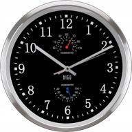 12in silent non-ticking wall clock - silver aluminum frame, glass cover for kitchen bedroom office decor logo