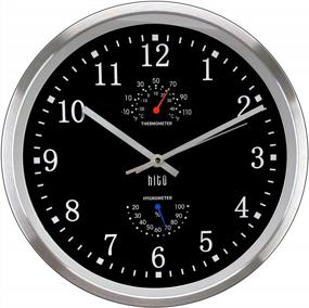 img 4 attached to 12-дюймовые бесшумные настенные часы с алюминиевой серебряной рамкой и стеклянным покрытием для декора кухни, спальни и офиса.