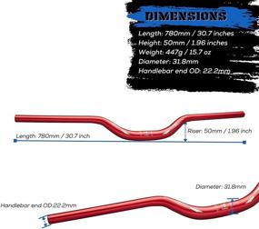 img 3 attached to Red Aluminum Alloy 6061 MTB Riser Handlebar - 31.8Mm Diameter, 50Mm Rise, 780Mm Width By Corki Cycles Topo