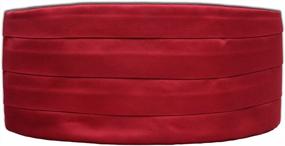 img 1 attached to Burgundy Satin Cummerbund, Self Bowtie, And Pocket Square Set For Men - Pure Burgundy, Size One