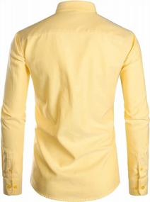 img 3 attached to Men'S Slim Fit Oxford Shirt: ZEROYAA Long Sleeve Button Down With Chest Pocket