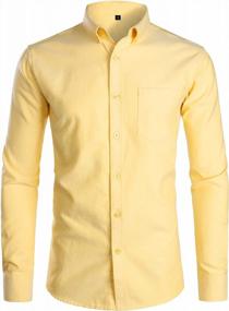img 4 attached to Men'S Slim Fit Oxford Shirt: ZEROYAA Long Sleeve Button Down With Chest Pocket