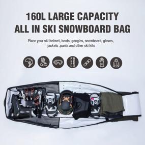 img 3 attached to XCMAN Snowboard And Ski Bag With Padded Wheels And TSA Lock - Perfect For Air Travel And Road Trips - Adjustable Length Fits 2 Pairs Of Skis Or Snowboards (57-74.8 Inches)