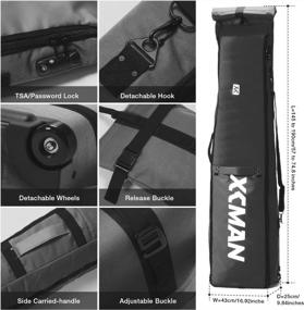 img 1 attached to XCMAN Snowboard And Ski Bag With Padded Wheels And TSA Lock - Perfect For Air Travel And Road Trips - Adjustable Length Fits 2 Pairs Of Skis Or Snowboards (57-74.8 Inches)
