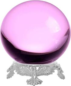 img 3 attached to Amlong Crystal Pink Crystal Ball 50Mm (2 Inch) With Silver Eagle Stand