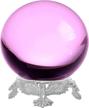 amlong crystal pink crystal ball 50mm (2 inch) with silver eagle stand logo