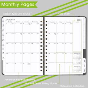 img 2 attached to 2023 Planner With Monthly Tabs - Flexible Hardcover Weekly & Monthly Planner For January - December 2023, 6.3" X 8.4", Thick Paper, Inner Pocket - Sleek Grey Design