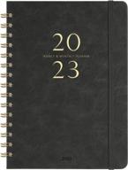 2023 planner with monthly tabs - flexible hardcover weekly & monthly planner for january - december 2023, 6.3" x 8.4", thick paper, inner pocket - sleek grey design logo