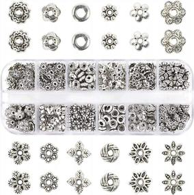 img 4 attached to Усовершенствуйте свои ювелирные изделия с помощью 360 потрясающих серебряных колпачков для бусин в 12 блестящих стилях