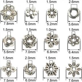 img 3 attached to Усовершенствуйте свои ювелирные изделия с помощью 360 потрясающих серебряных колпачков для бусин в 12 блестящих стилях