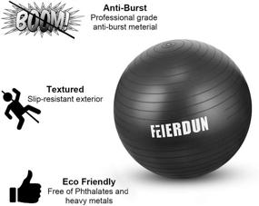 img 1 attached to FEIERDUN Anti-Burst Yoga Ball Chair для офиса, дома и тренировок в тренажерном зале - сверхпрочный мяч для упражнений на устойчивость
