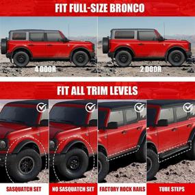 img 3 attached to 🚗 2021 2022 Ford Bronco Accessories: Mabett Mud Flaps Splash Guards (Pack of 4), No Drilling Required, Front and Rear, 2/4-Door