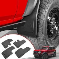 🚗 2021 2022 ford bronco accessories: mabett mud flaps splash guards (pack of 4), no drilling required, front and rear, 2/4-door logo