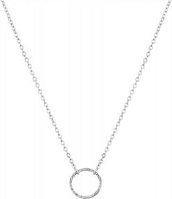 img 4 attached to Мерцающее ожерелье с подвеской LOYATA Moon из 14-каратного золота - идеально подходит для женщин