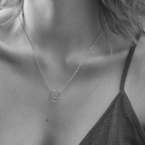img 3 attached to Мерцающее ожерелье с подвеской LOYATA Moon из 14-каратного золота - идеально подходит для женщин