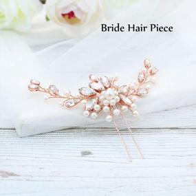 img 2 attached to Bridal Hair Accessories: Jakawin Rhinestone And Pearl Hair Pins For Weddings And Brides. HP058